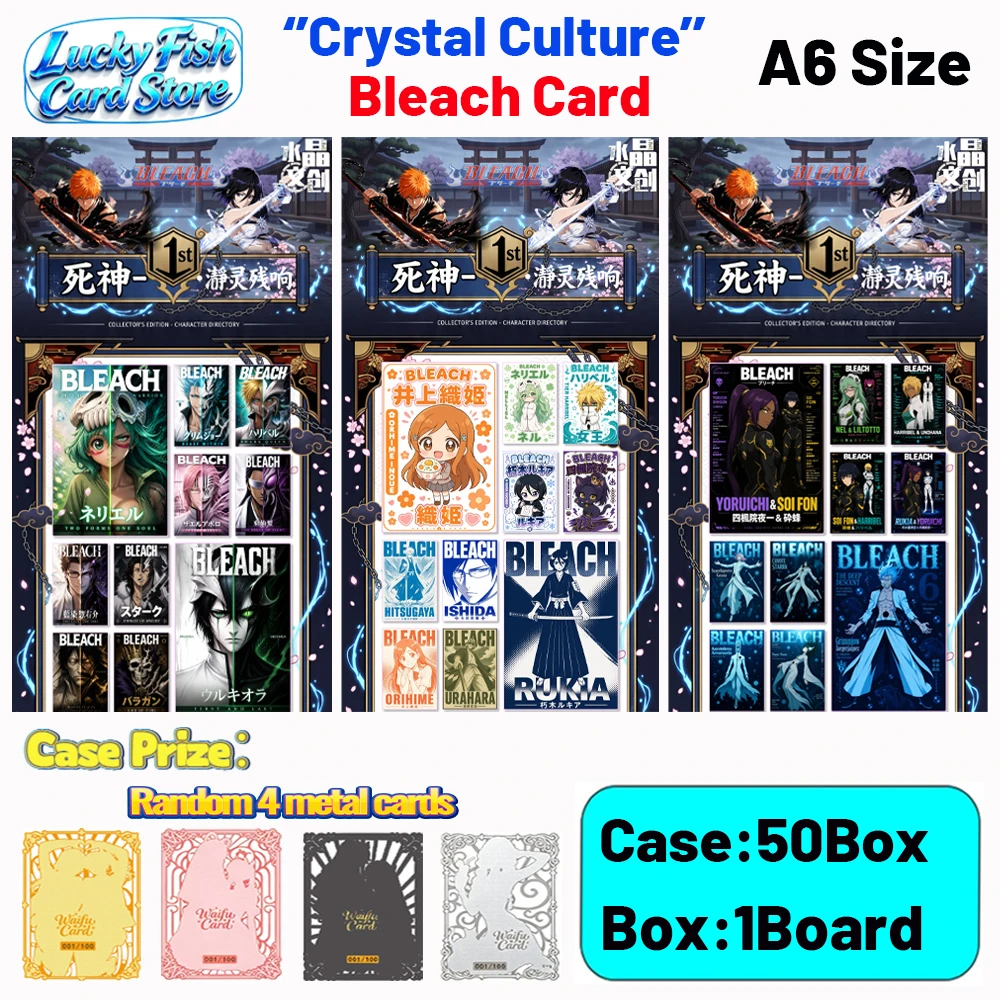 Wholesale 2026 New Crystal Creative Studio Bleach Cards A5 Size Boards Anime Collectibles Character Fan Gifts