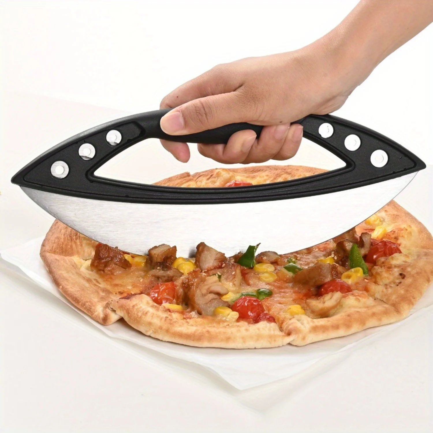 Stainless Steel Pizza Cutter - Large, Multi-Purpose Baking Tool For Perfect Slices & Shapes