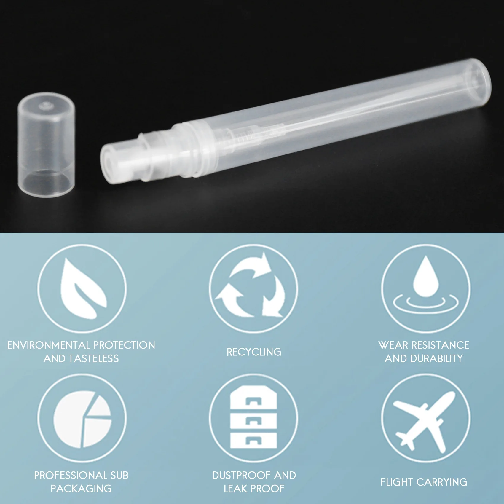 50Pcs / Lot 5Ml Empty Transparent Plastic Bottle Makeup Perfume Atomizer Refillable Bottle