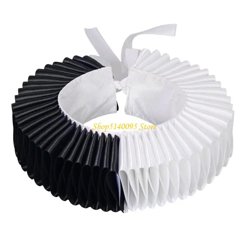 DXAE Victorian Detachable Collar Neck Ruff Collar For Formal Event And Daily Outfit Halloween Clown Outfit Enhancement Props