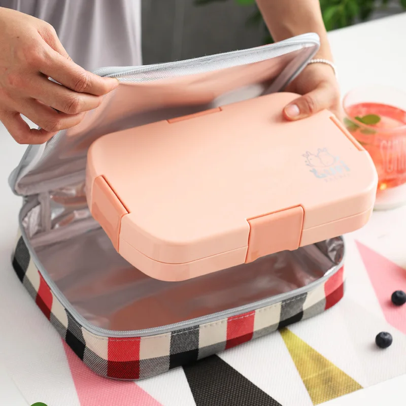 6 Grid Lunch Box, Seal Leakproof Fruit Salad Bento Box, Portable Food Storage for Picnic, School, Office, Adult, Kids