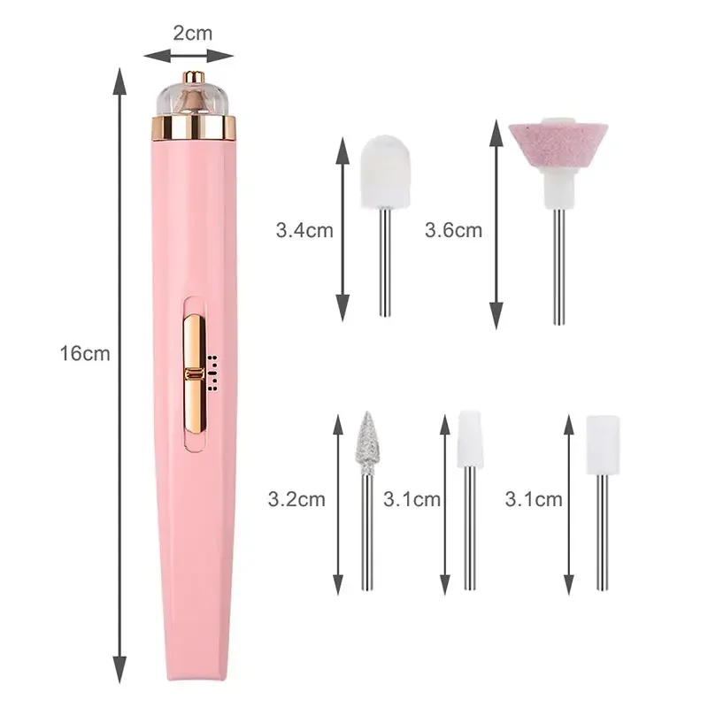 Mini USB elektrische Nagels chl eifer Bohrer 5 in 1 Nagel polier maschine Nagel feile mit leichten tragbaren Mini elektrische Maniküre Kunst