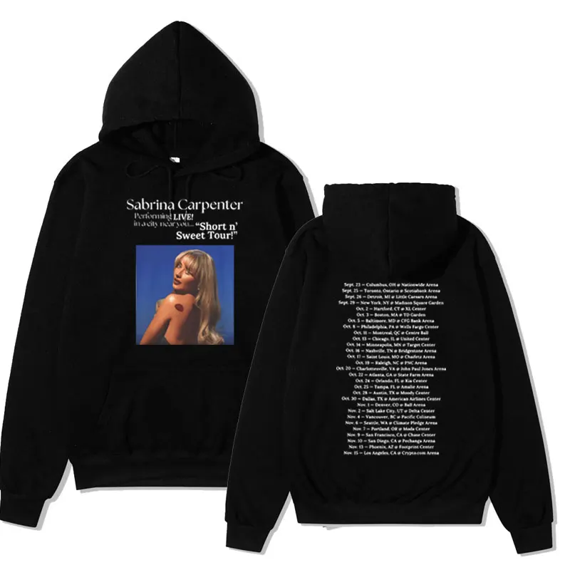 2024 Sabrina Carpenter Short N' Sweet Tour Print Hoodie Male Hip Hop Sweatshirts Men Women Oversized Autumn Bodywarmer Pullover