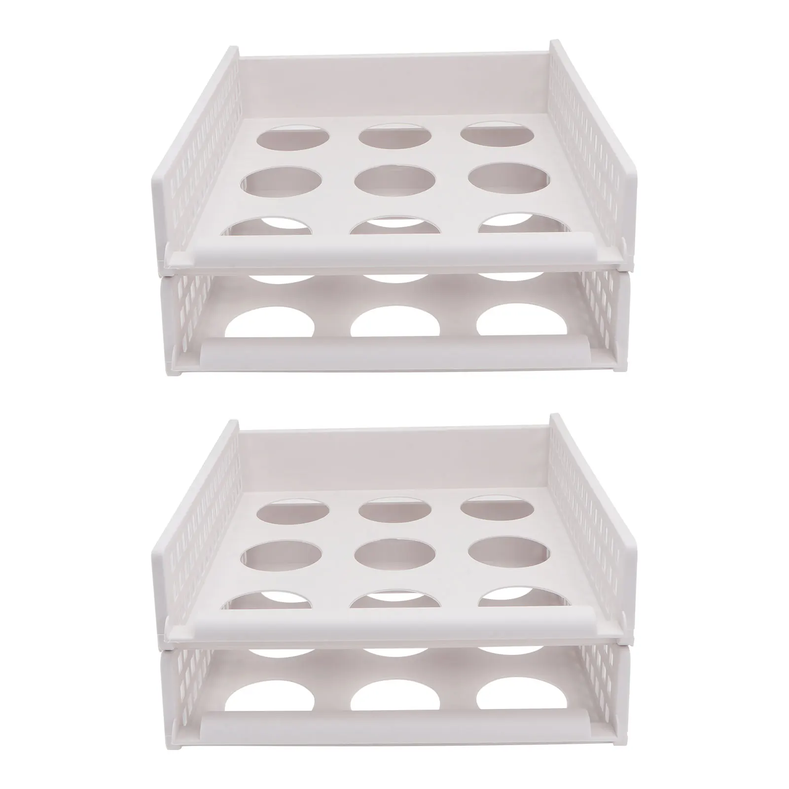 

2 Pcs Storage Basket Staking Organizer Clothing Divider Closet Shelves White Stacking Man