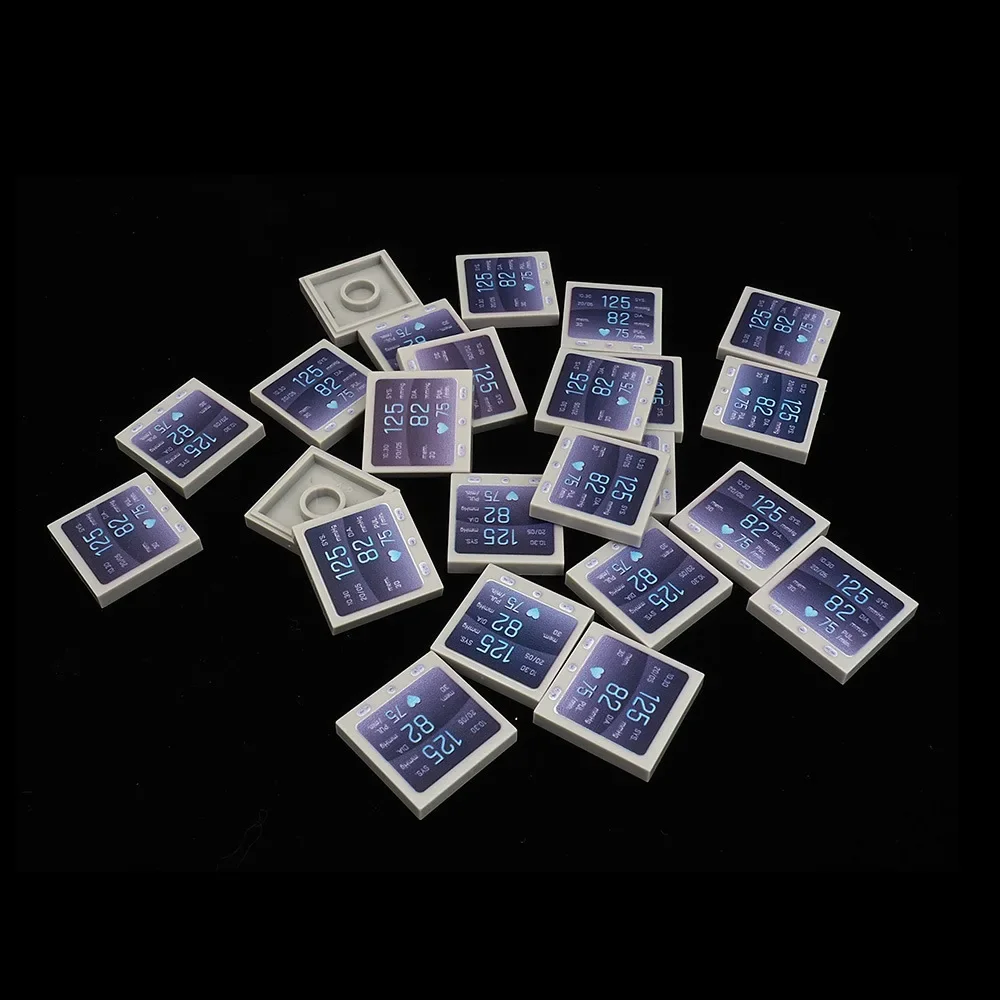 MOC 10PCS Printed Data Screen 3068 2x2 Figures Body Index Bricks Stacking Pattern Building Block Toy Adults Boys Holiday Gift