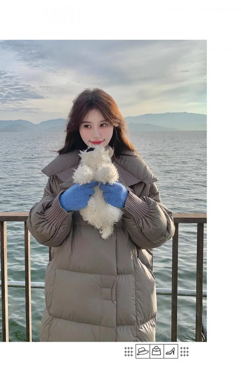 الشتاء الصلبة طويلة أسفل سترة الإناث سميكة الدافئة في الهواء الطلق سترة أبلى المرأة الأبيض بطة أسفل فضفاضة الركبة طول أسفل سترة #3