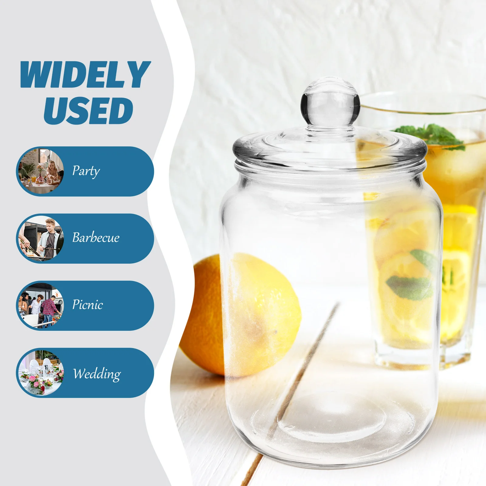 

1.5L Glass Wine Bottle Transparent Airtight Storage Jar for Homemade Wine Fruit Juice Beverage Preserving Multi-Functional Drink