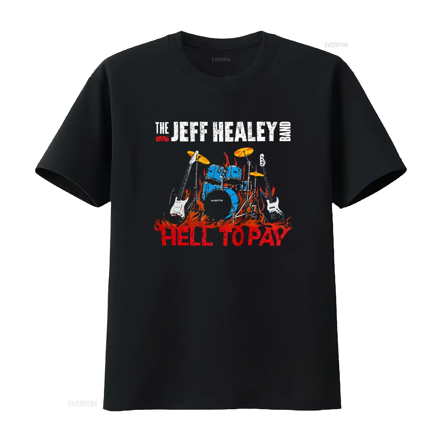 The Jeff Healey Band Hell To Pay World Tour 1990 91 Rock Music T Shirt vintage Washed Unisex Soft graphic fashion
