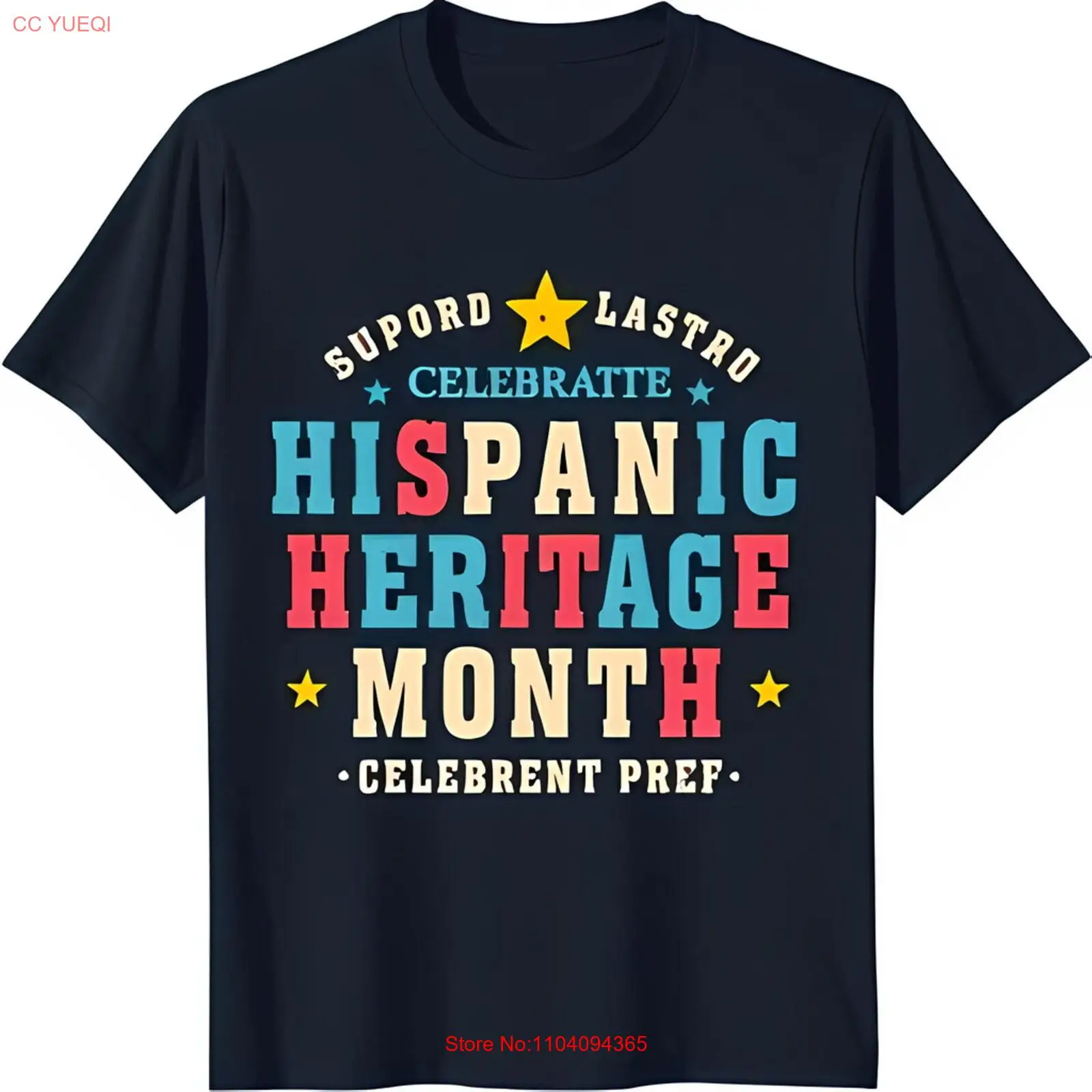 

Отпразднуйте месяц егоденического наследия с жирным рисунком Черная футболка Уникальный дизайн