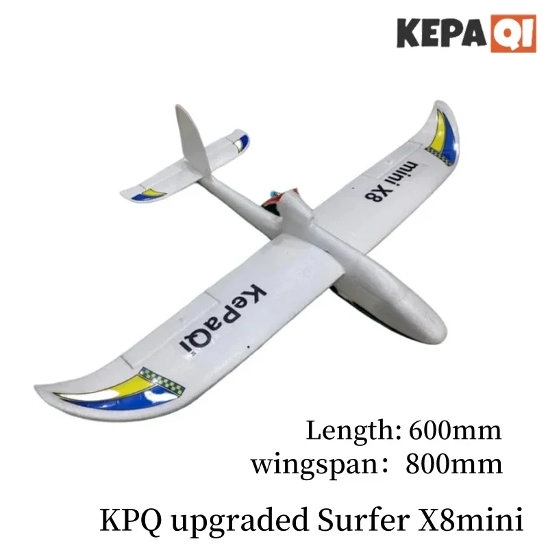 Kpq-Modelo Surfer Mini Aircraft atualizado, Asa fixa, Controlo remoto, Glider Starter, Wingspan, 800mm, RC Palace, Novo, X8