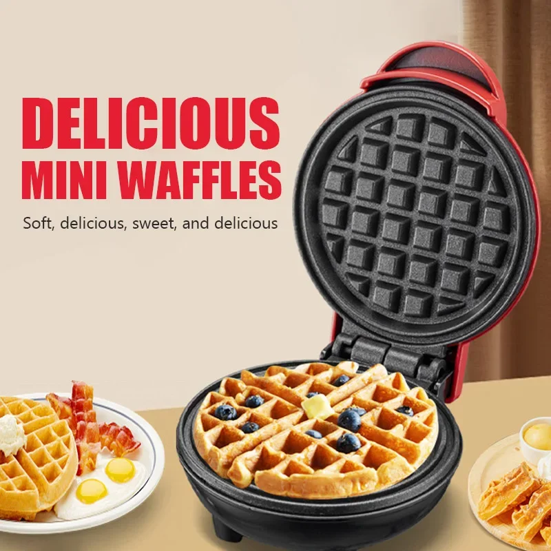 

Mini Waffle Maker Double-Sided Heating Breakfast Roaster Kitchen Small Dessert Cooking Machine