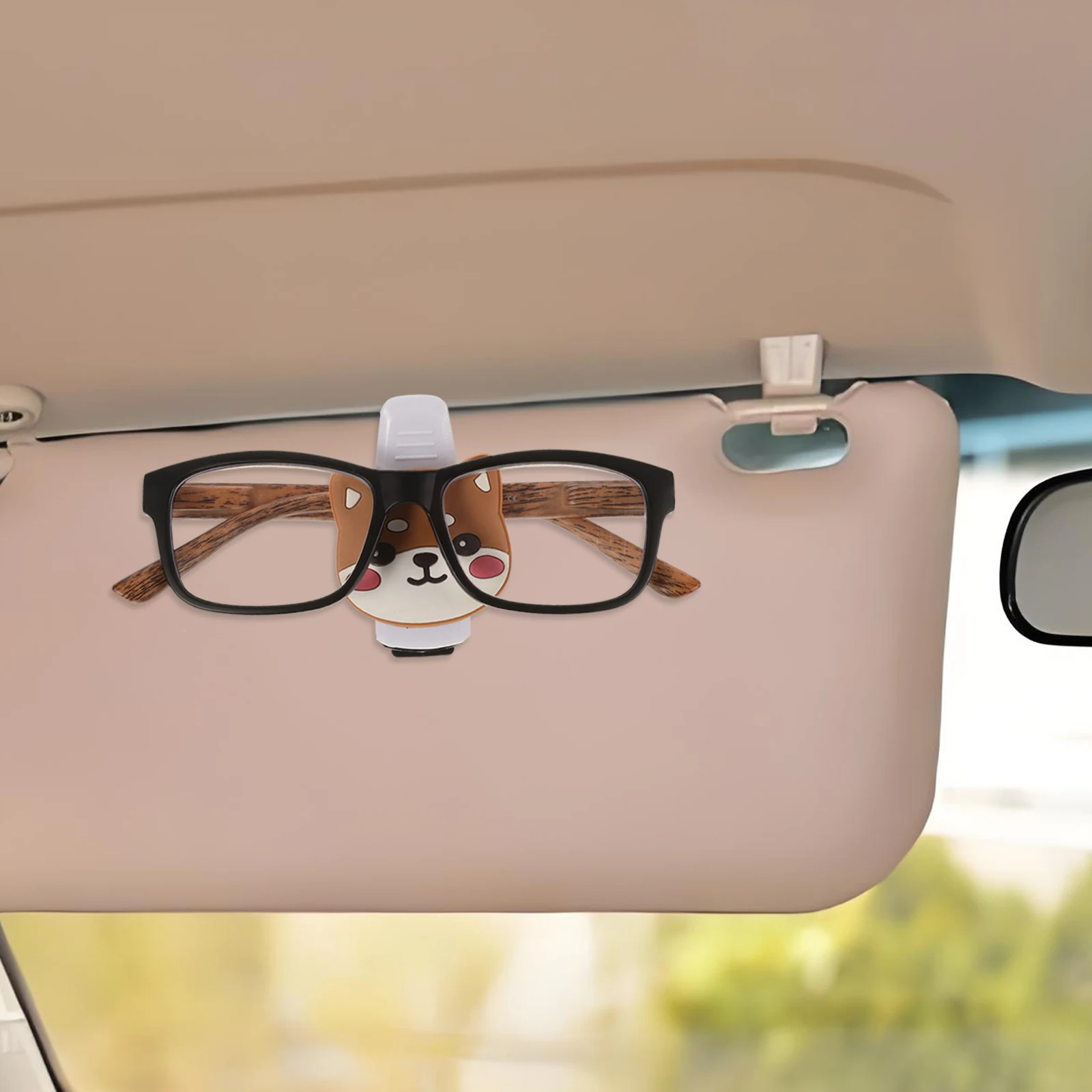 

2Pcs Sunglasses Holder for Sun Visor Clip Glasses Clip for Car Visor Rubber Storage Accessories Essentials Car Interior Items