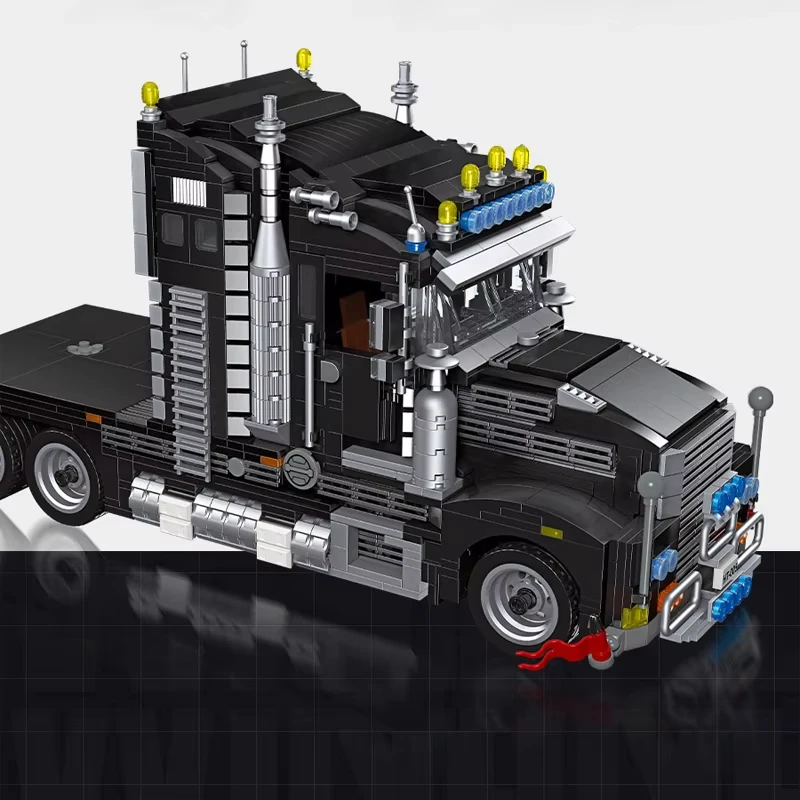 1545pcs MOC Technical Black Heavy Truck Building Blocks Model Vehicle Bricks Toy Set for Boys Perfect Christmas Gift