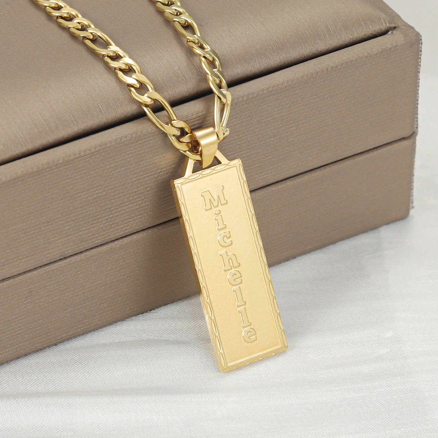 Personalized Custom Name Necklace For Women Deep Engraved Bar Pendant Horizontal Vertical Stainless steel Y2k Sexy Jewelry Gifts