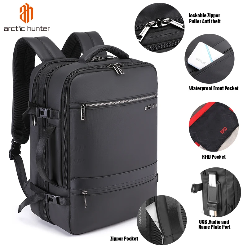 ARCTIC HUNTER Multifunctional Smart Backpack Travel Bag Men\'s Business Backpack Laptop Travel Backpack Bag with USB Charging Por