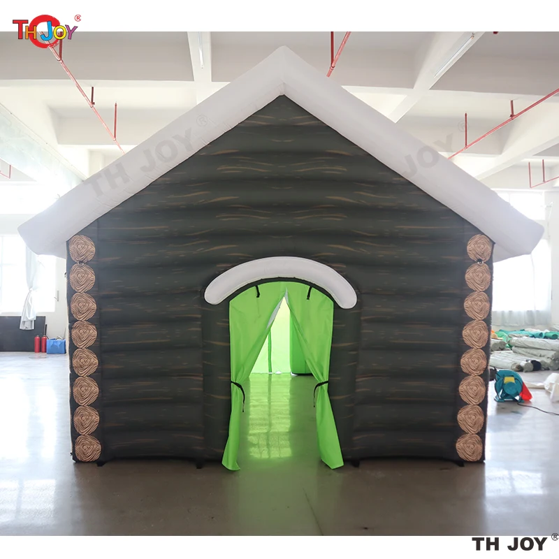 Maison Gonflable de la Grotte du Père Noël, Tente de Cabine, Décorations de Noël, Nouveau Design, 6x4m