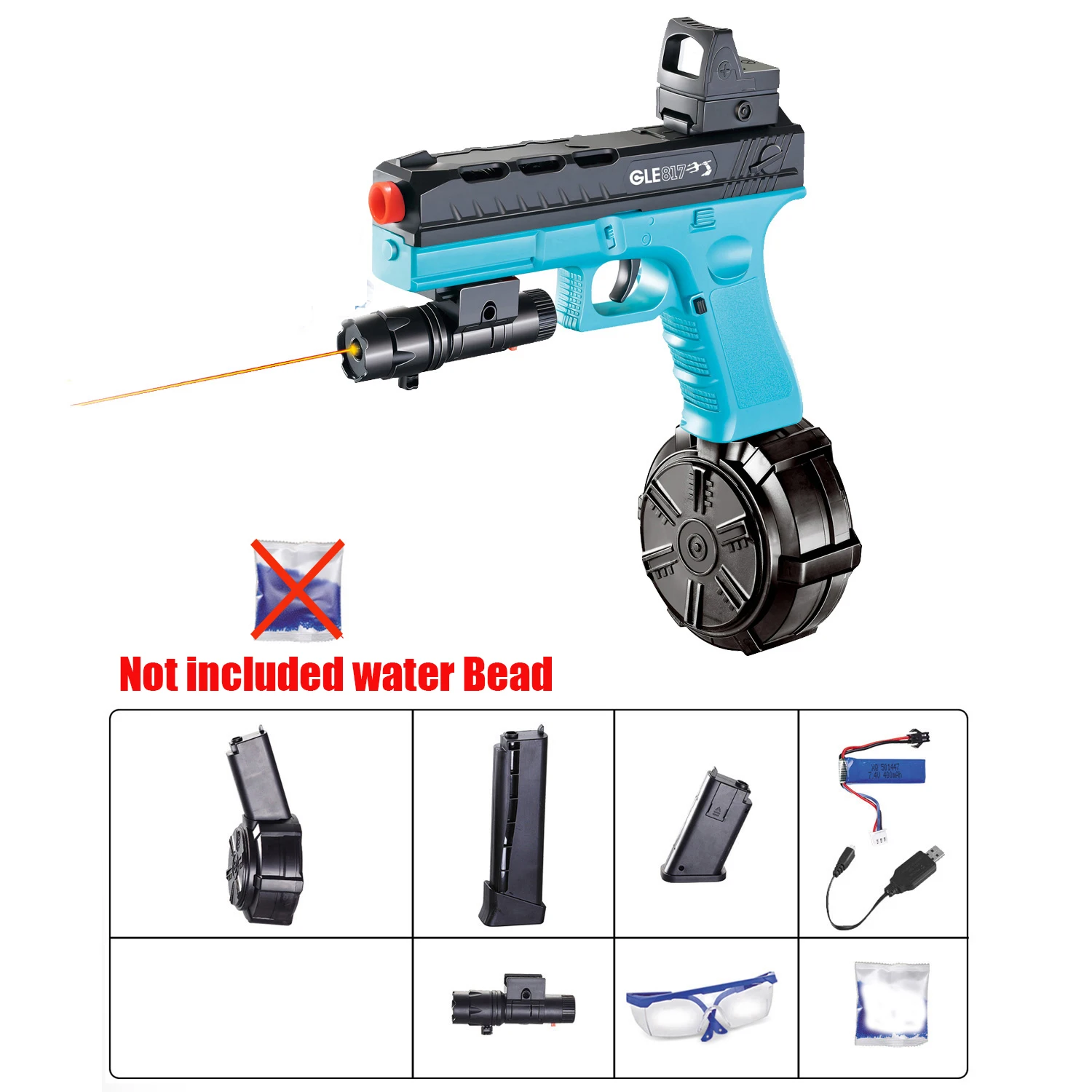 Nouveau gunner électrique G17 Burst de 2025 auto-intégré avec infrarouge, trois Types de magazines, peut lancer des boules de Gel de 7 à 8mm