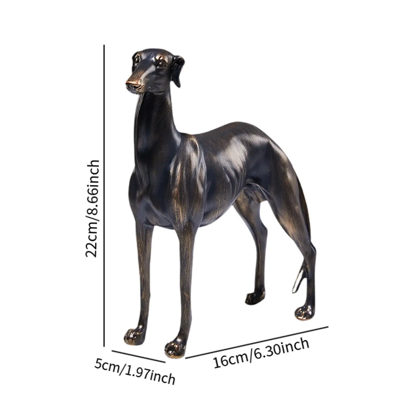 Greyhound cão estátua fazenda novidade filhote de cachorro estátua estatueta resina animal estatueta para festa prateleira armário hotel lareira