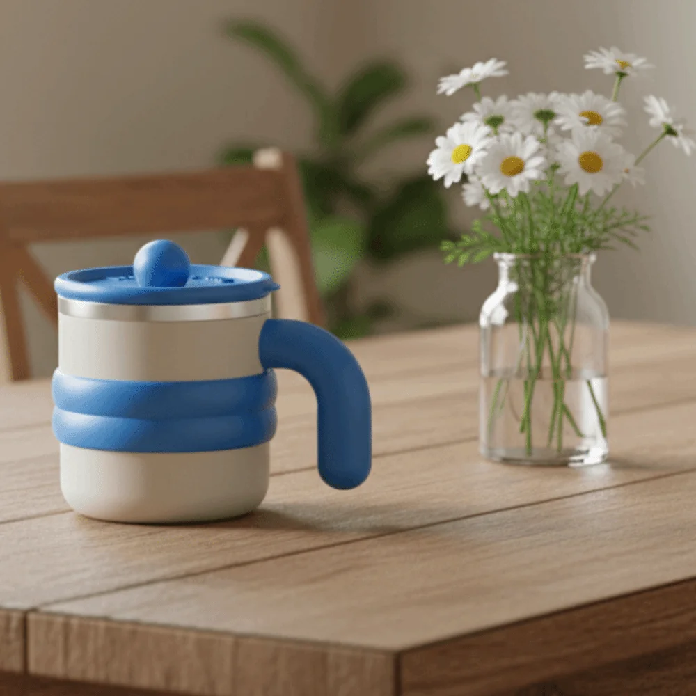 

Термокружка Pot Belly Cup с двойными стенками, герметичная, портативная, с ручкой, для кофе, с крышкой, для активного отдыха