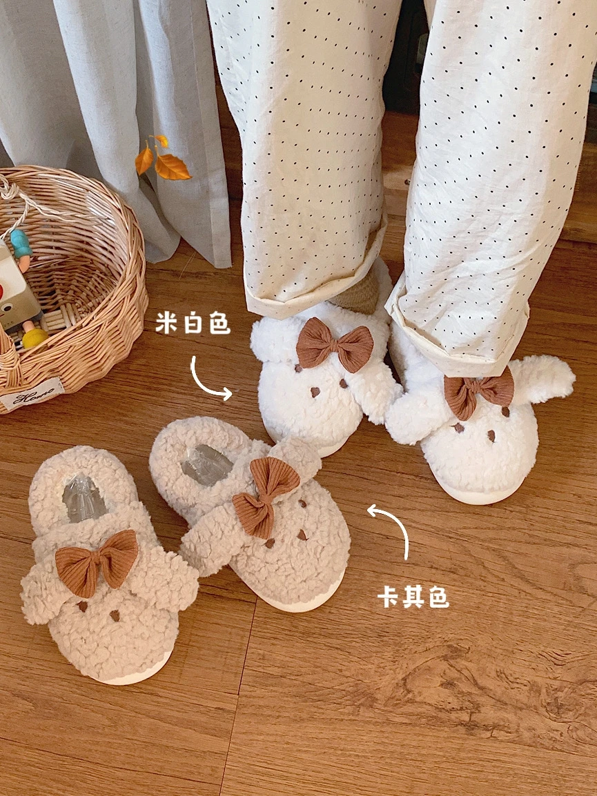 Schattige Konijn Katoenen Slippers Voor Vrouwen Man Thuis Slipper 2023 Winter En Jongens Meisjes Baby Slipper Non Slip Postpartum Schoenen