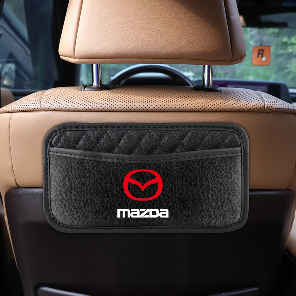 1PCS PU Leather Car Interior Storage Bag Seat Back Storage Bag Car Accessories For Mazda 2 3 5 6 Axela CX-5 CX-3 Atenza Demio MS