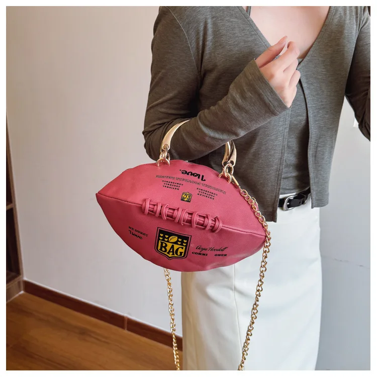 Personalized rugby bag for women 2025 new fashion shoulder bag funny crossbody bag small round handbag