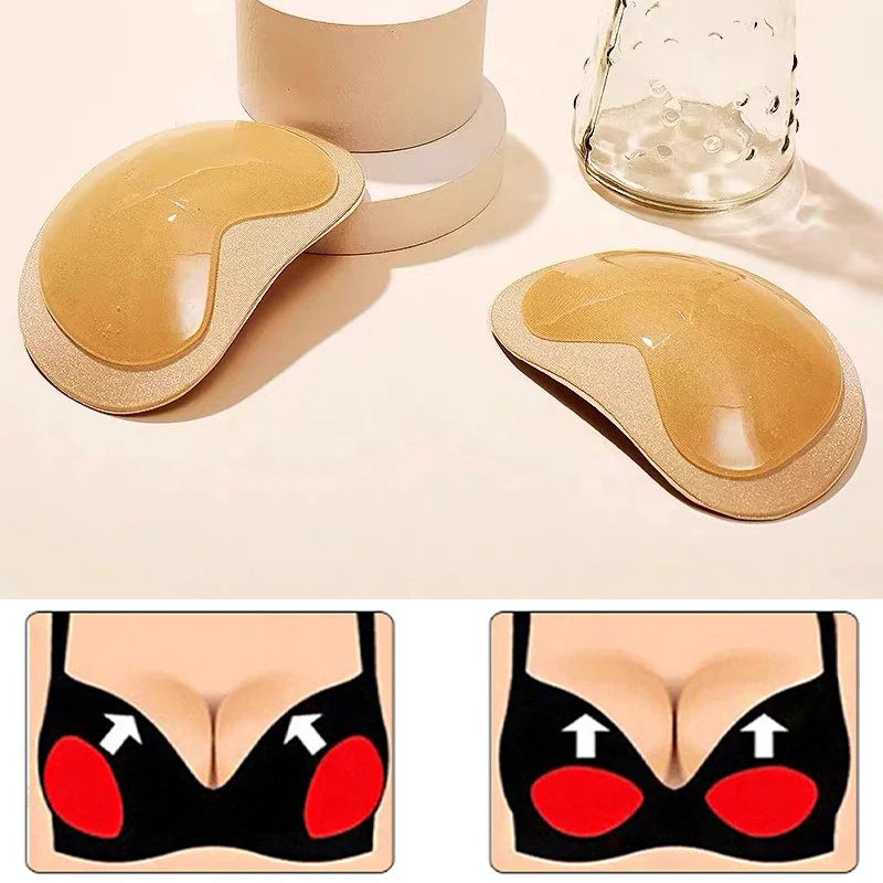 Bikini Chest Push Up Sticky Bra Women Thicker Breathable Sponge Pads Breast Removeable Inserts Swimsuit Invisible Nipple Cover
