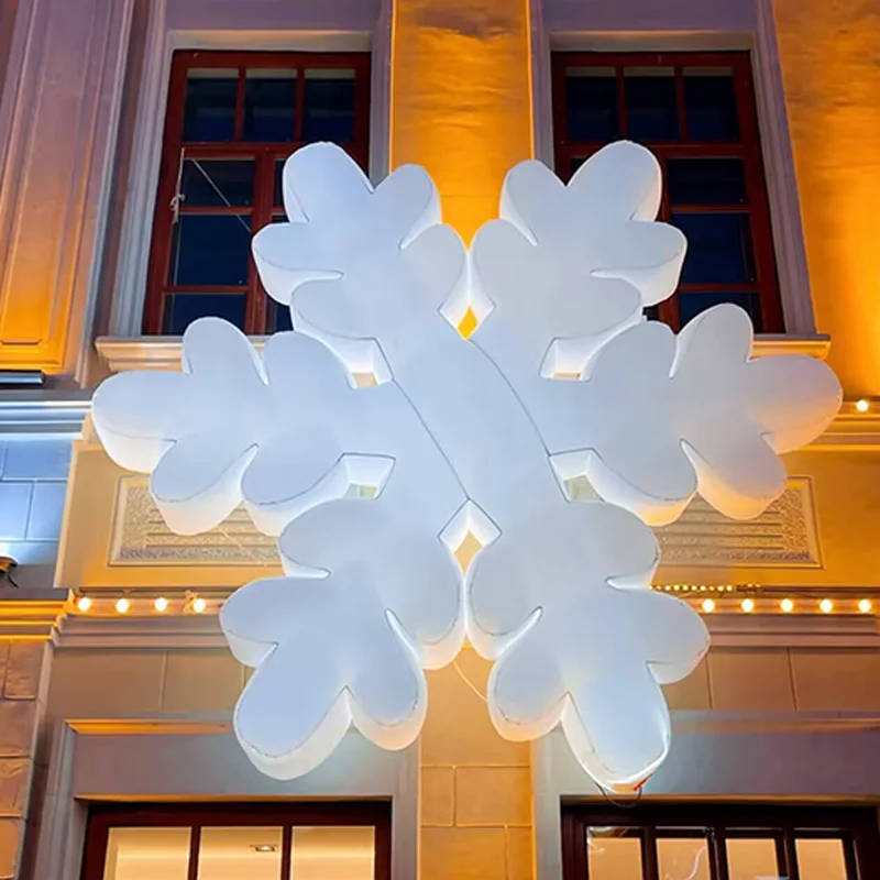 

Inflatable snowflakes with blowers, Christmas outdoor square shopping mall event decoration props, wall decorations