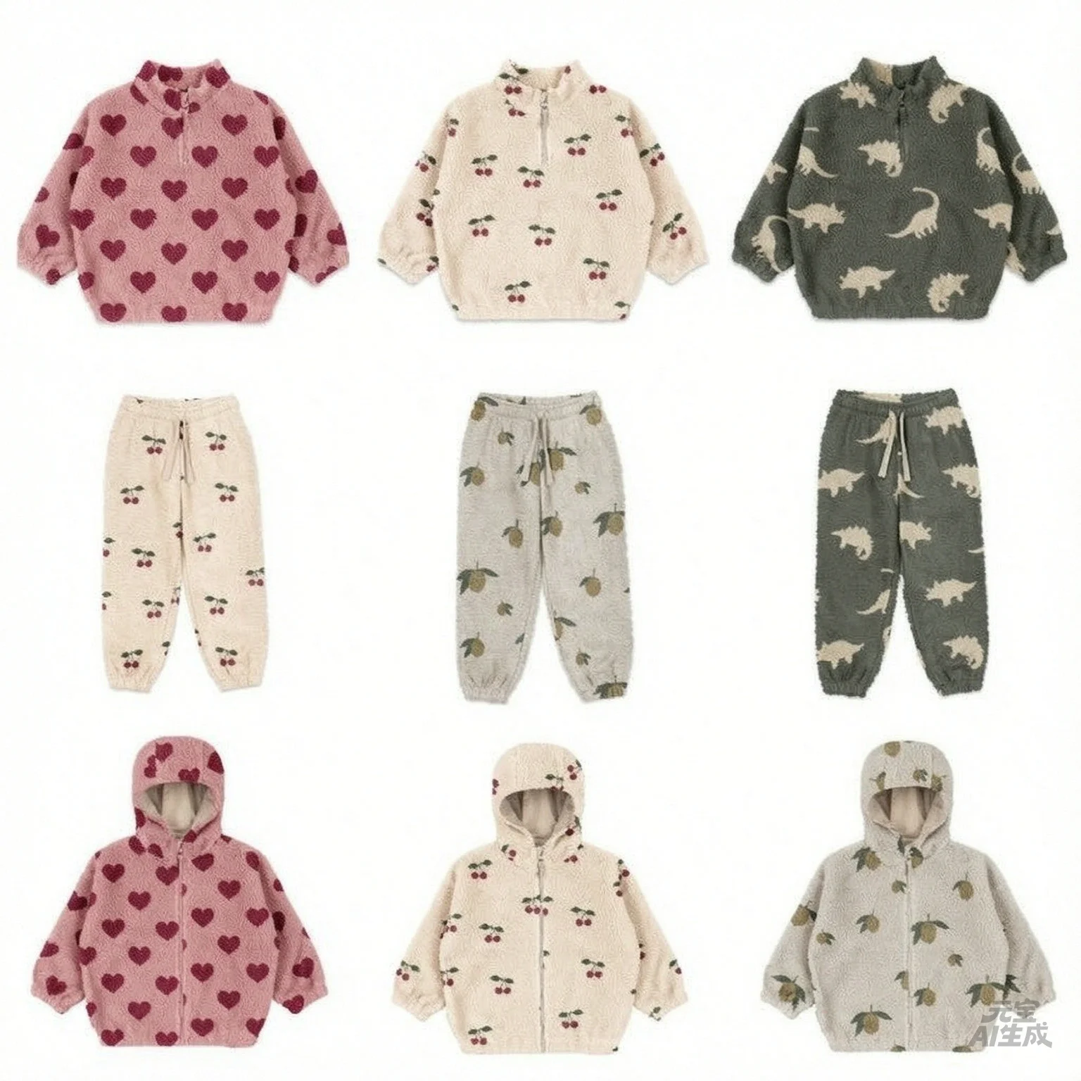 2026 Fall Winter Kids Sherpa Lined Hoodie & Long Pants 2Pcs Set Lemon Yellow Fuzzy Pullover Unisex Boys Girls Warm Tracksuit