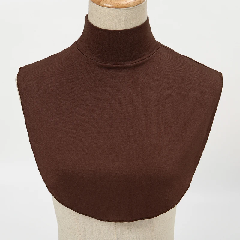 Winter Modal High Neck Gefälschte Kragen Frauen Einfarbig Mode Warme Abnehmbare Kragen Elastische Jersey Rollkragen – Detail 8