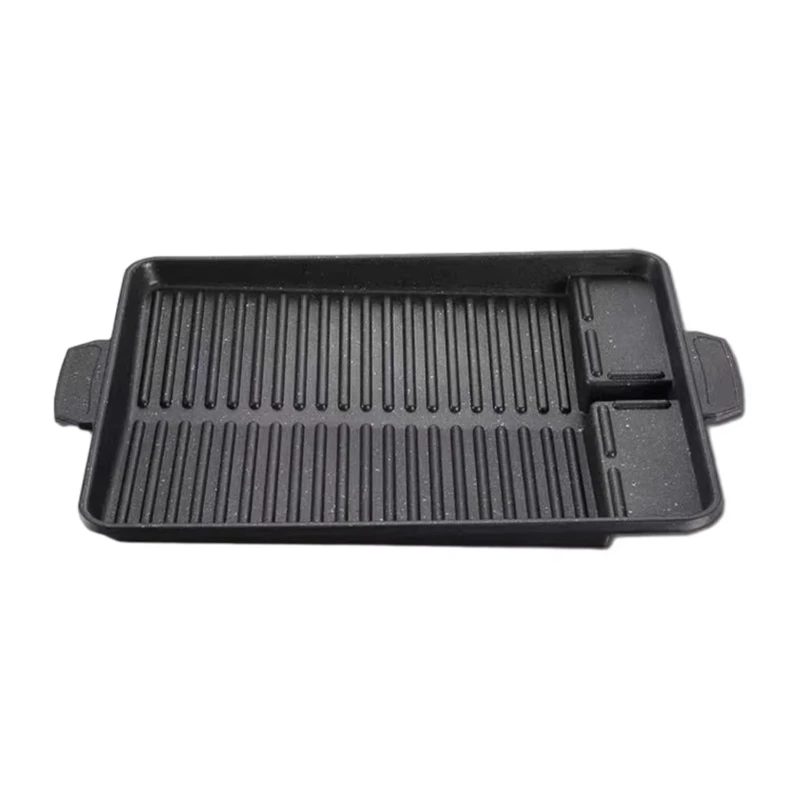 Long baking tray card oven outdoor baking tray non stick long baking tray portable outdoor camping open fire barbecue tray Tong