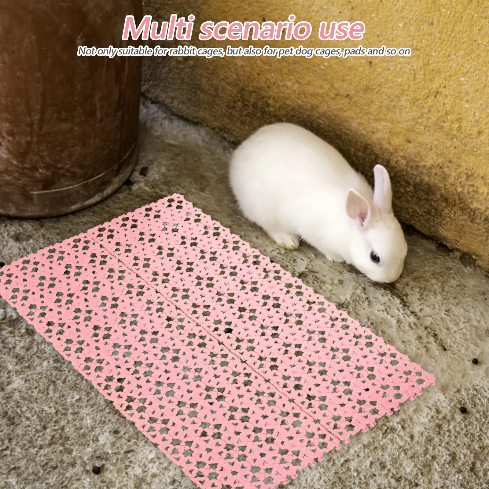 

10pcs Rabbit Cage Floor Mat Durable Plastic Bunny Resting Pad Easy Install For Hamster Ferret Small Animal Litter Pan Corner