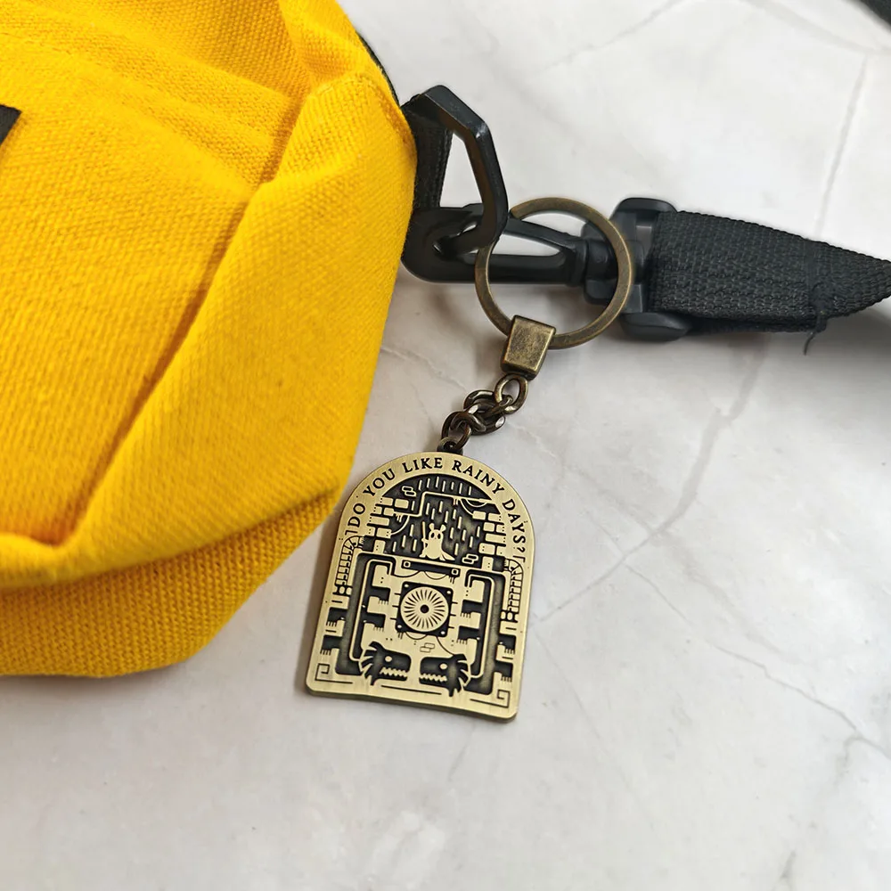 Rain World Schlüsselanhänger Slugcat „Magst du Regentage?“ Metall-Schlüsselring Indie-Spiel-Fan-Kollektion Rucksack Auto Anhänger Sammlerstück Geschenk – Detail 6