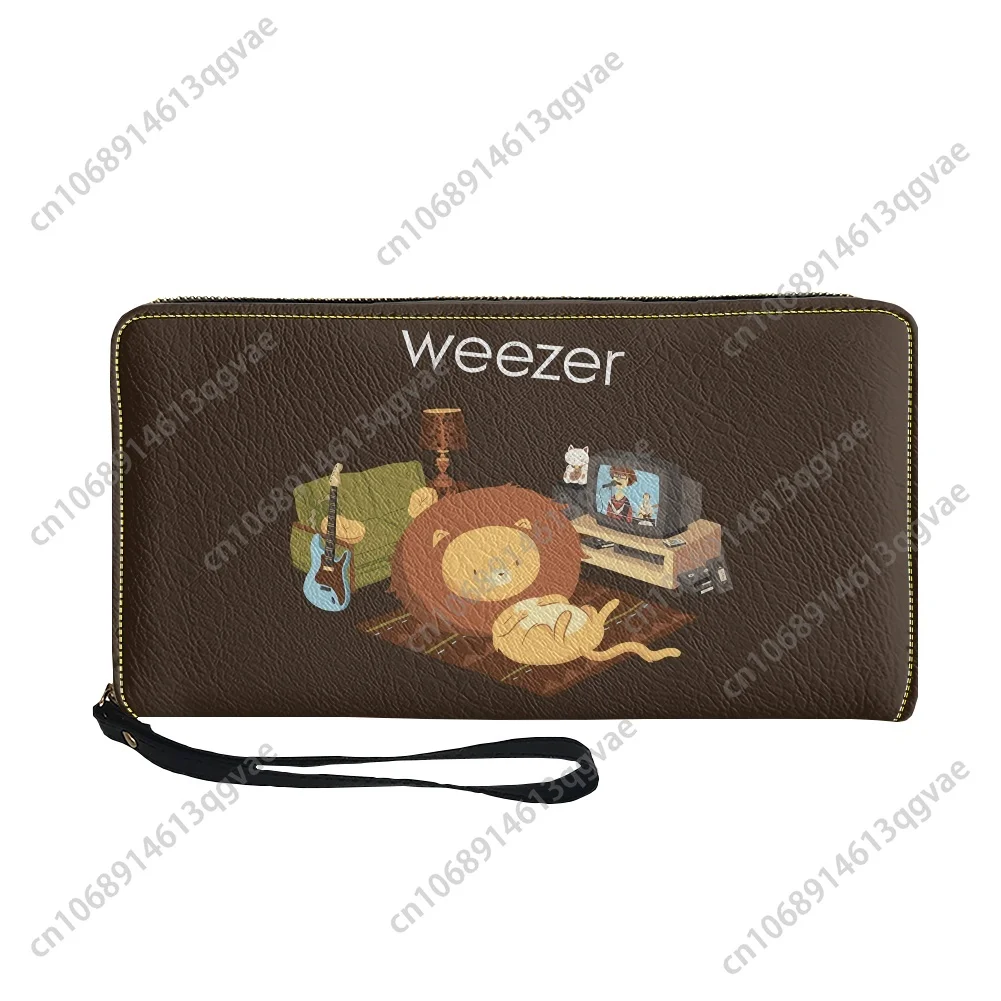 2025 New Weezer Pop Rock Band Custom Purse Mens Womens Teenagers Zipper Long Wallets Double Print  Portable Wallet Gift Bag