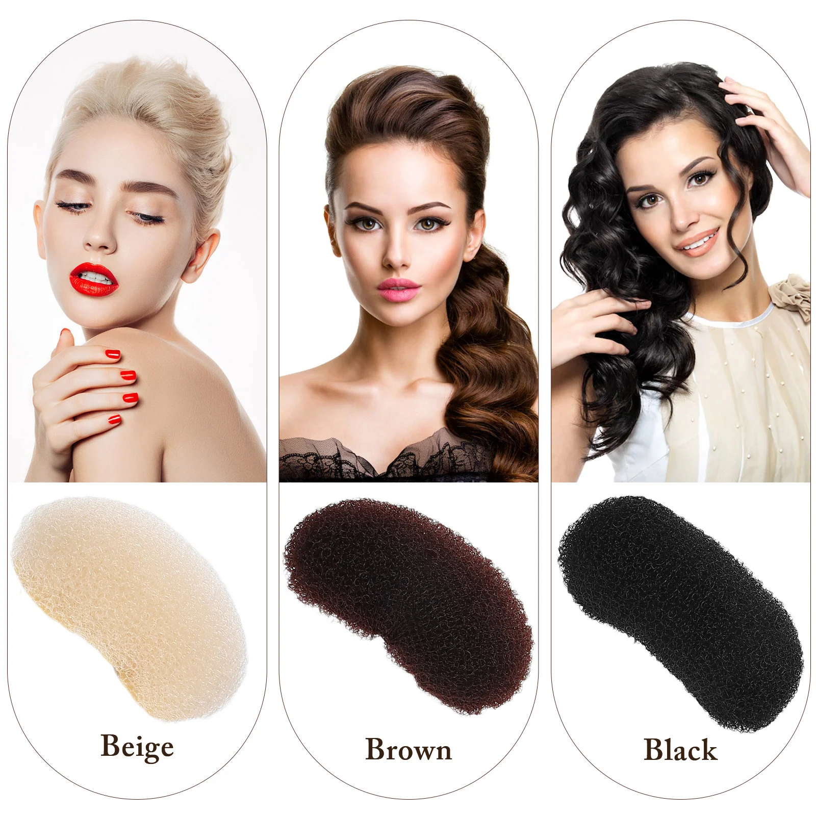 

6pcs Bump Up Clamps Headdress Accessories For Women Volume Increase Styling Tools Hair Padding Clips Cushion Holders Hair