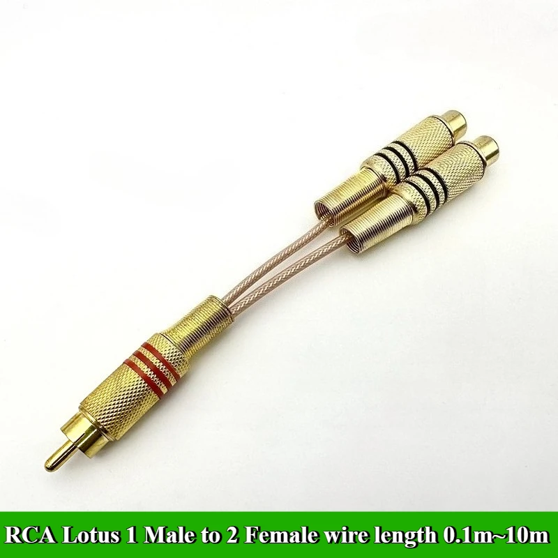 RCA to RCA Lotus Male to Female connection cable RCA 1 to 2/3 AV video amplifier audio extension cable length 0.1m/0.3/0.6/1-10m