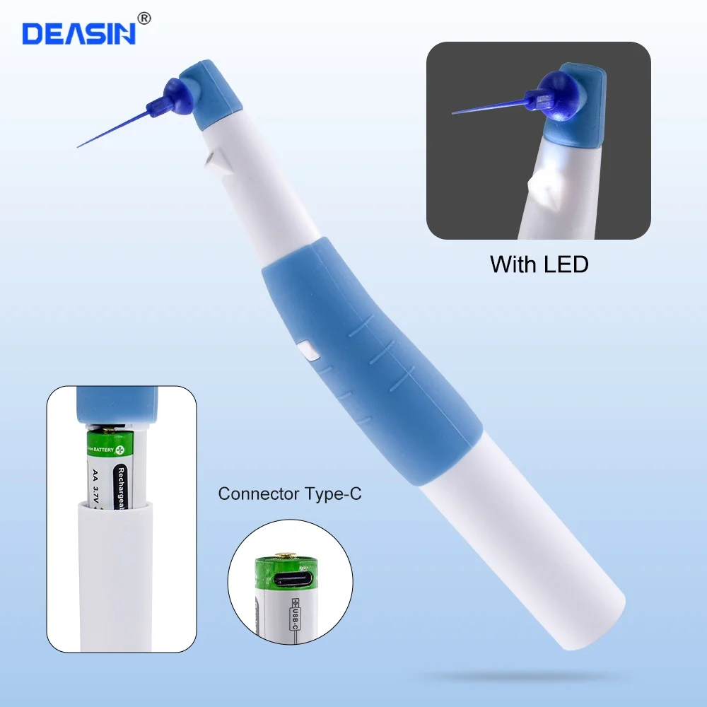 Dental LED Endo Activator Dentist Endo Ultrasonic Irrigator Root Canal Vibration Cleaning Dentistry Tool with 60Pcs Tip