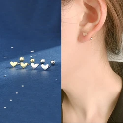 Trendy Minimalist Heart Screw Earrings For Women Girls Romantic Versatile Daily Commuting Ear Piercing Jewelry Accessories