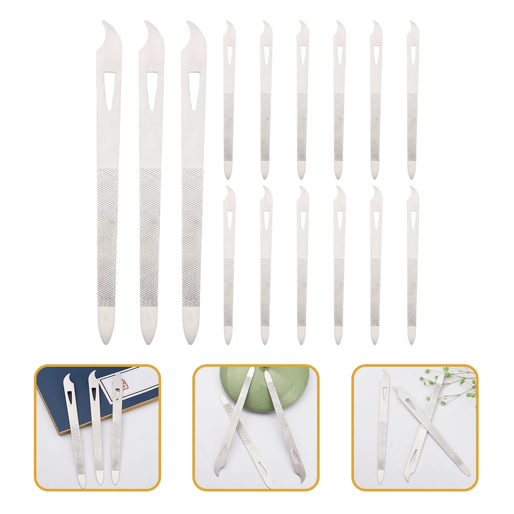 

15 шт., триммеры для ногтей из сплава, стильные шикарные принадлежности для маникюра, компактные, практичные для салона, пилочки для ногтей, пилочки для маникюра