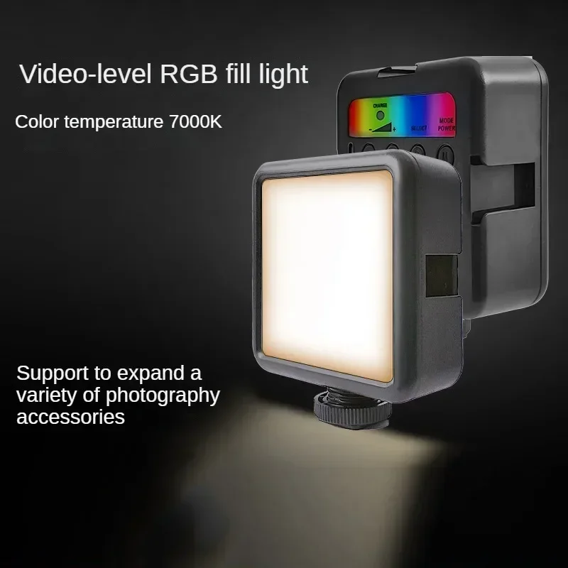 Full Color RGB LED Video Light 2500K-7000K Type-C Pocket Camera Hot Shoe Light Photo Studio Light for Tiktok Youbute Game Live