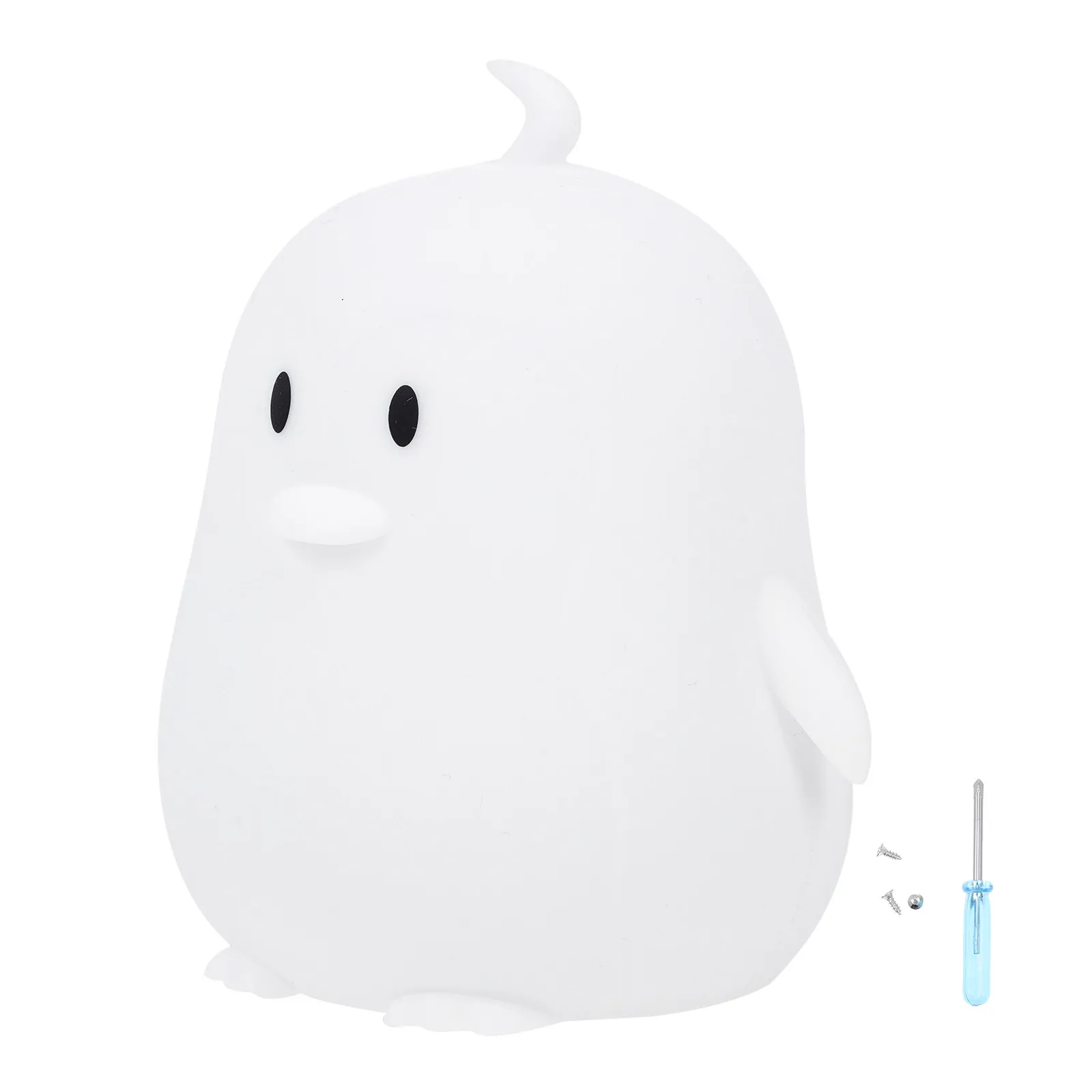 1Set Penguin Silicone Color-Changing Patting Lamp Night Light Bedside Nursery Lamp Bedroom Soothing Light Decor