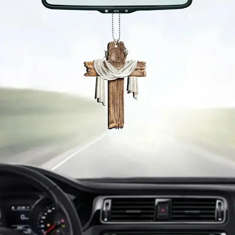 

2Pcs cross series acrylic car pendant, keychain pendant, backpack pendant, room decoration accessories