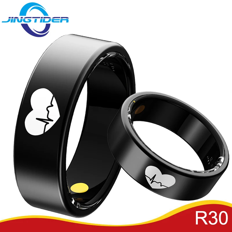 

R30 Монитор ЭКГ Смарт-кольцо для мужчин и женщин Температура тела Сердечный ритм Артериальное давление Кислород Монитор Кольцо на палец Нержавеющая сталь