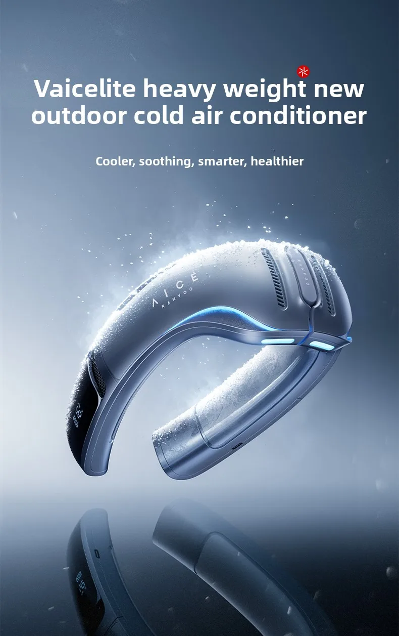 Neck air conditioner 2026 new neck fan cooling small fan mini portable intelligent silent powerful usb charging fan outdoor