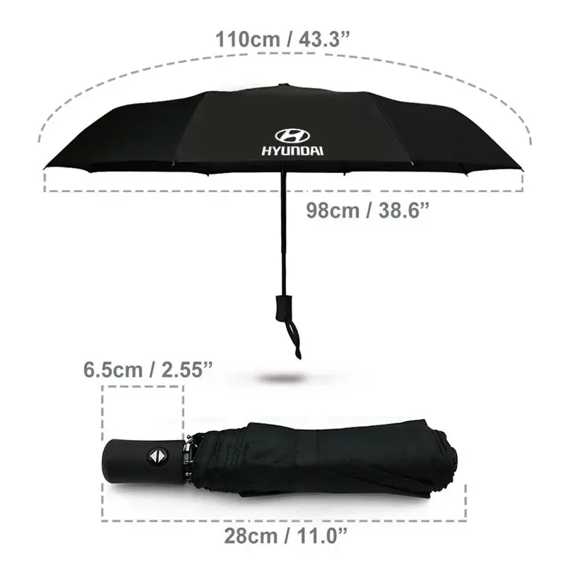 Windproof Umbrella Fully Automatic Parasol For hyundai Accent Azera Elantra ioniq Palisade Tucson Tuscani Veloster Accessories