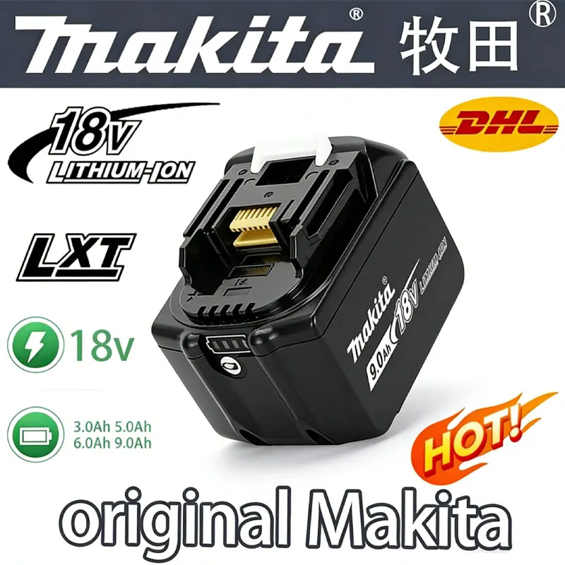 Batería de litio Makita LXT original de 18 V y 9,0 Ah, modelo BL1890, compatible con los modelos BL1860 y BL1850, batería recargable de 15 C, envío rápido en la UE.