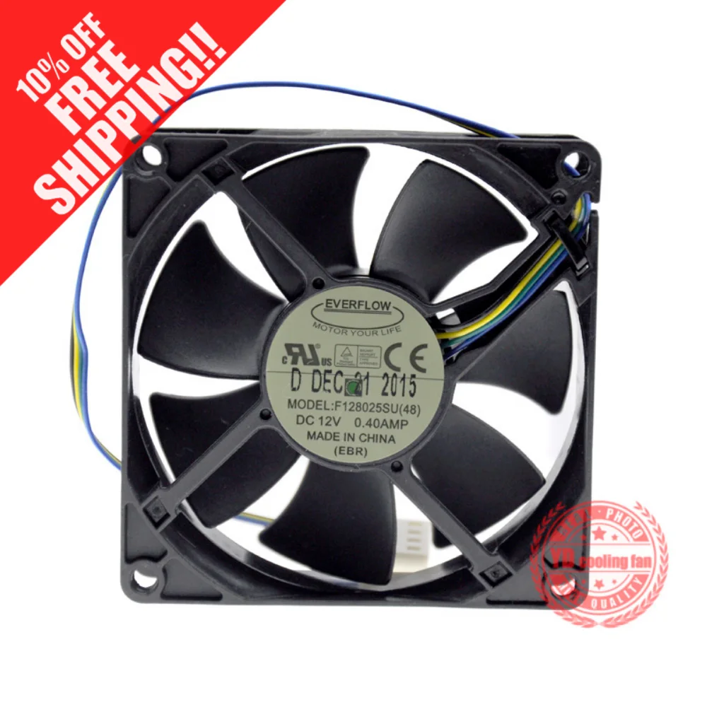 NEW EVERFLOW 8025 8CM 4lines PWM control speed F128025SU 12V 0.40A cooling fan