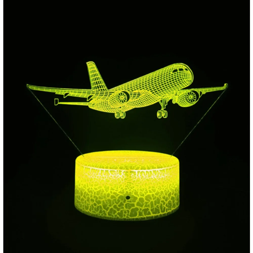 Nighdn Airplane 3D Night Light Usb Touch Table Lamp Decoration Bedside Nightlight Child Birthday Christmas Gifts for Kids Boys