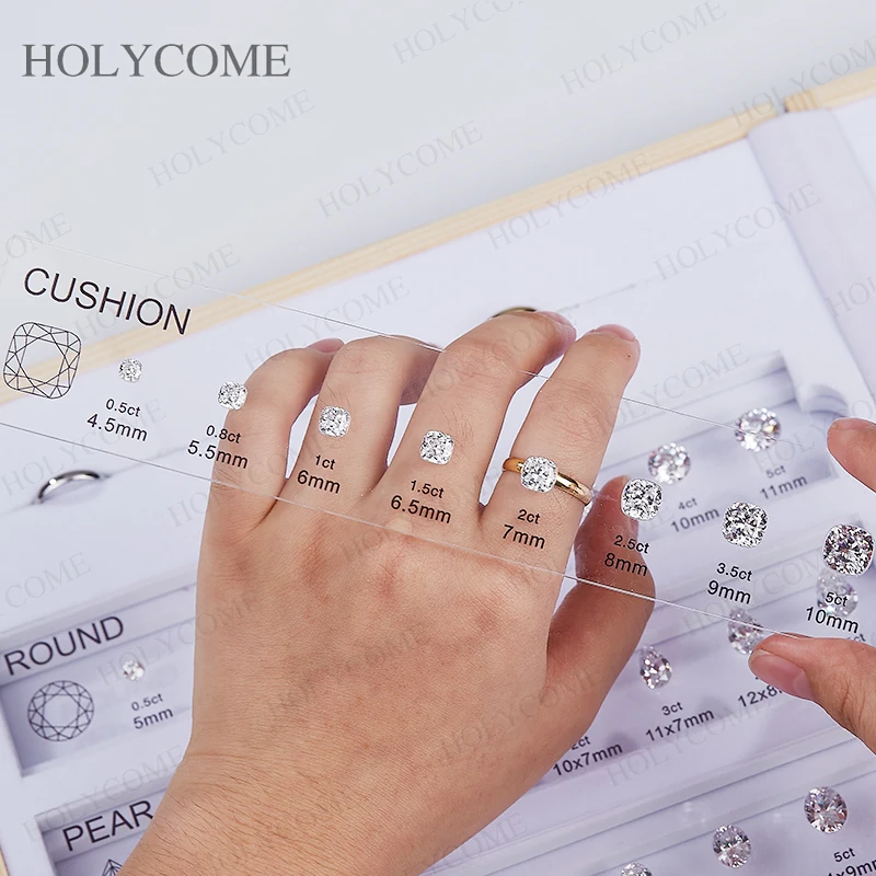 Custom Comparison Chart Kit Set Reference Various Fancy Shapes Gemstone 5A Cubic Zirconia Diamond Carat Sizes for Jewelry Store