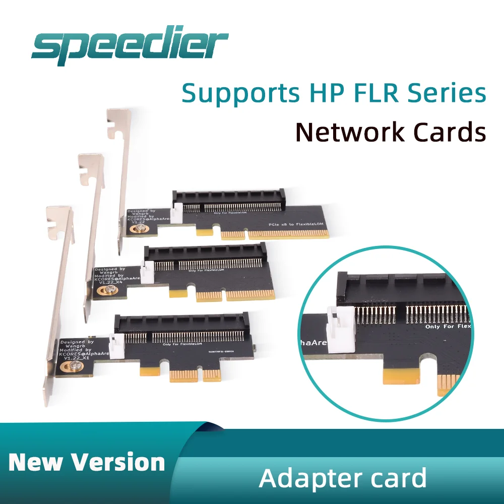 

New 1.22 Version (2023.05) HP Adapter Card FLR Riser Card 12V Power Supply Pcie X8 X4 X1 To Flexiblelow Added Fan Socket